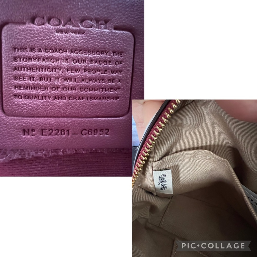 NWT COACH HEART CROSSBODY IN COLORBLOCK LEATHER TOP HANDLE GOLD/TRUE PINK - Picture 9 of 14